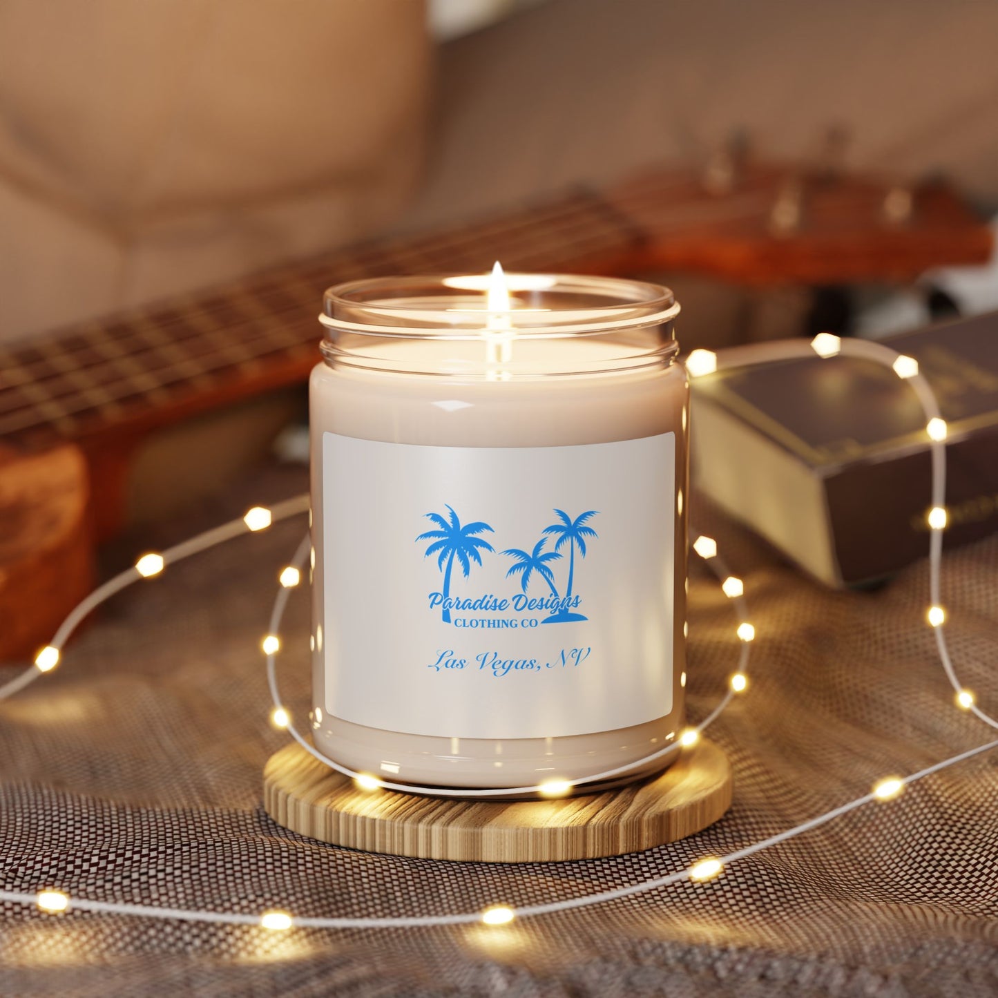 Tropical Palm Scented Soy Candle — 9oz Beach Breeze Jar (Paradise Desert)