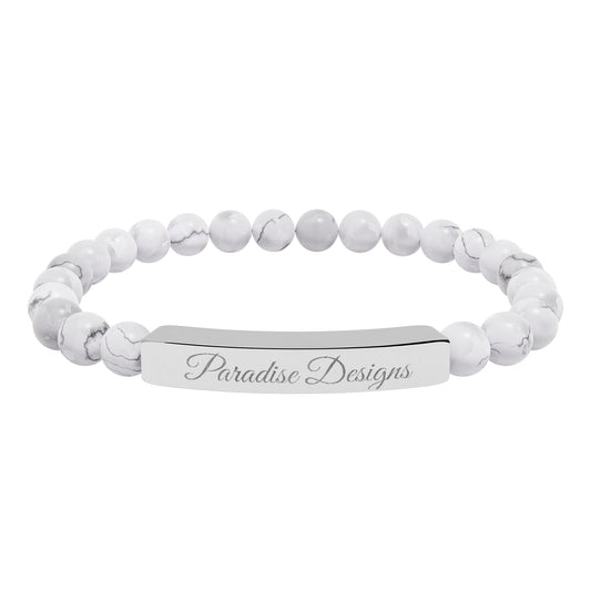 Natural Stone Stretch Bar Bracelet
