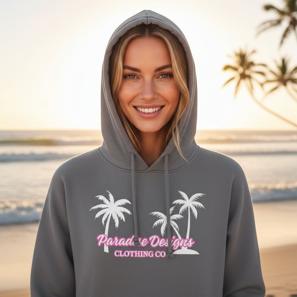 Las Vegas Hoodie - Paradise Pink w White Palms