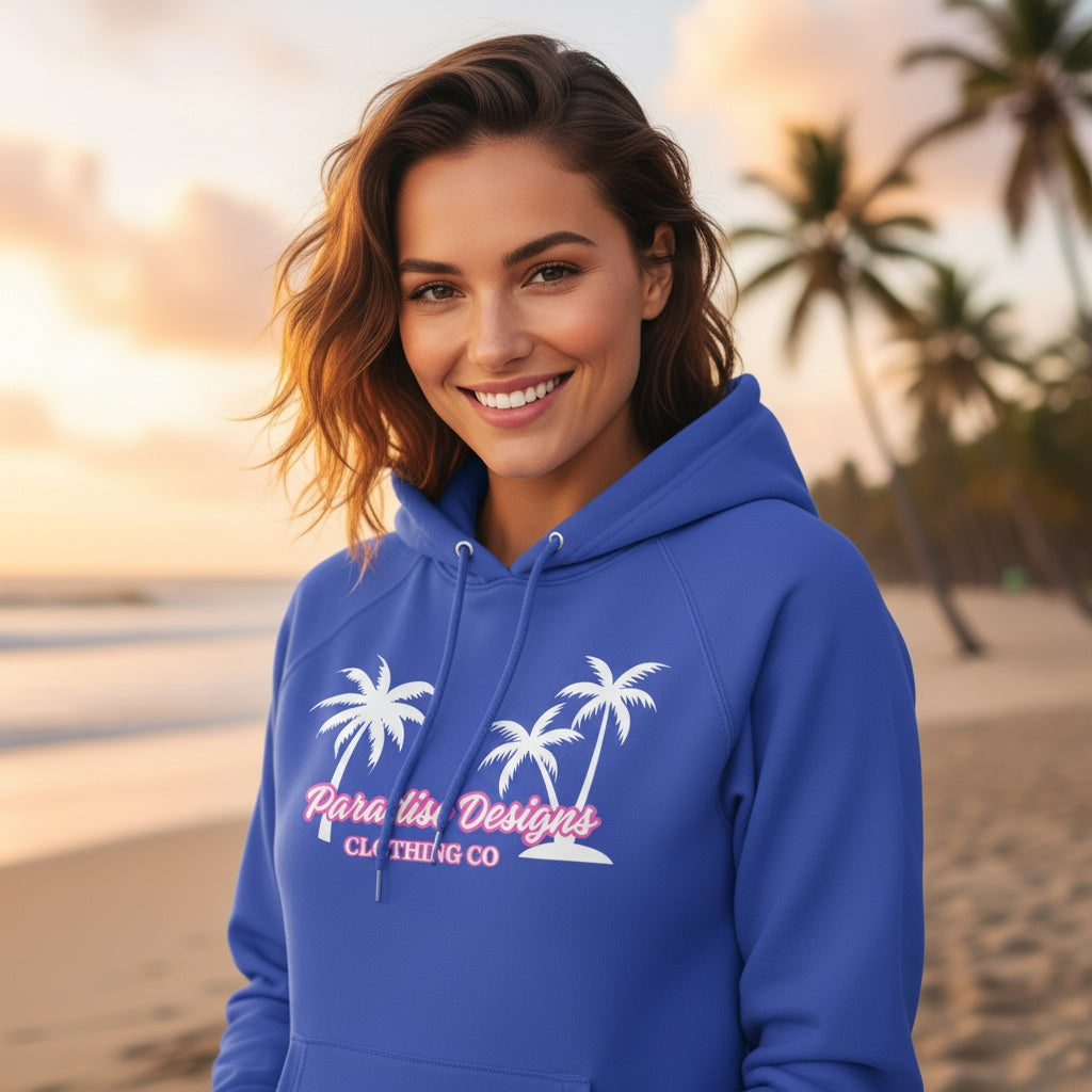 Las Vegas Hoodie - Paradise Pink w White Palms