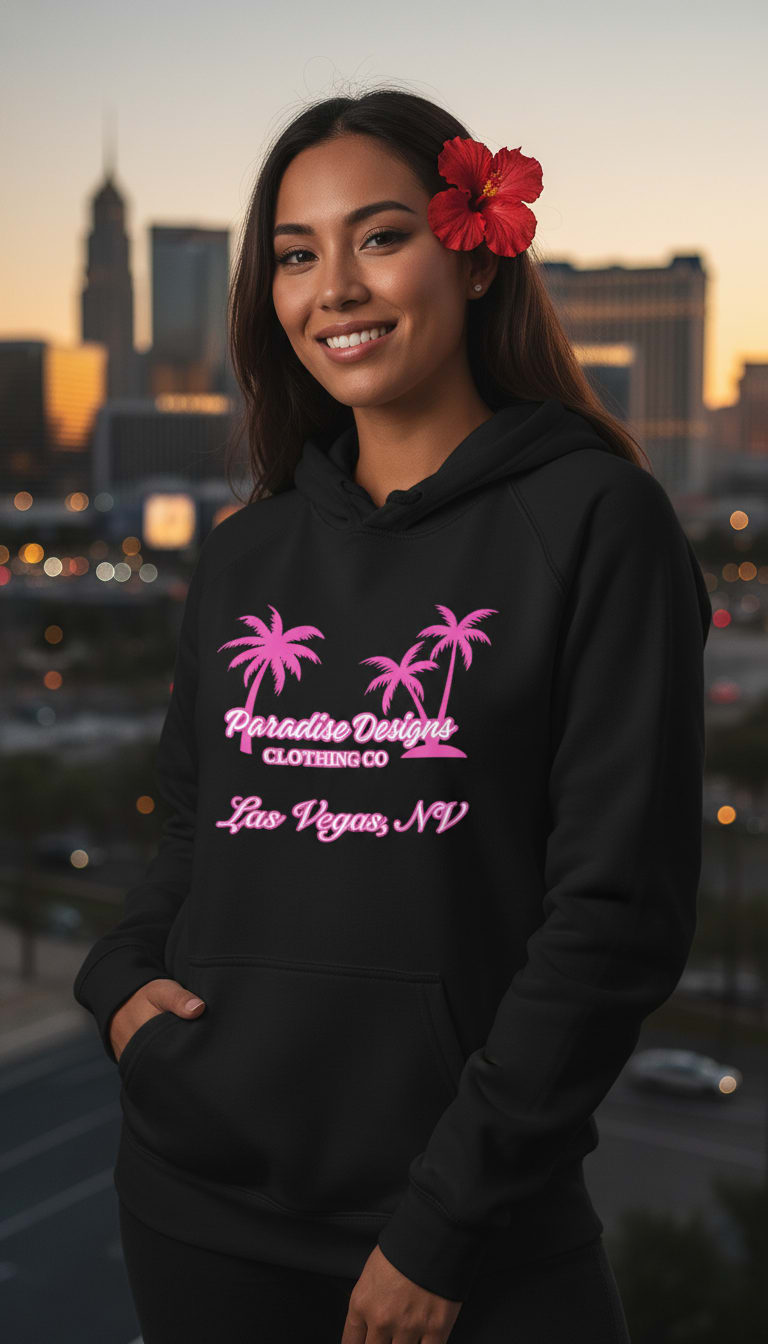Las Vegas Hoodie ~ Women's Paradise Pink