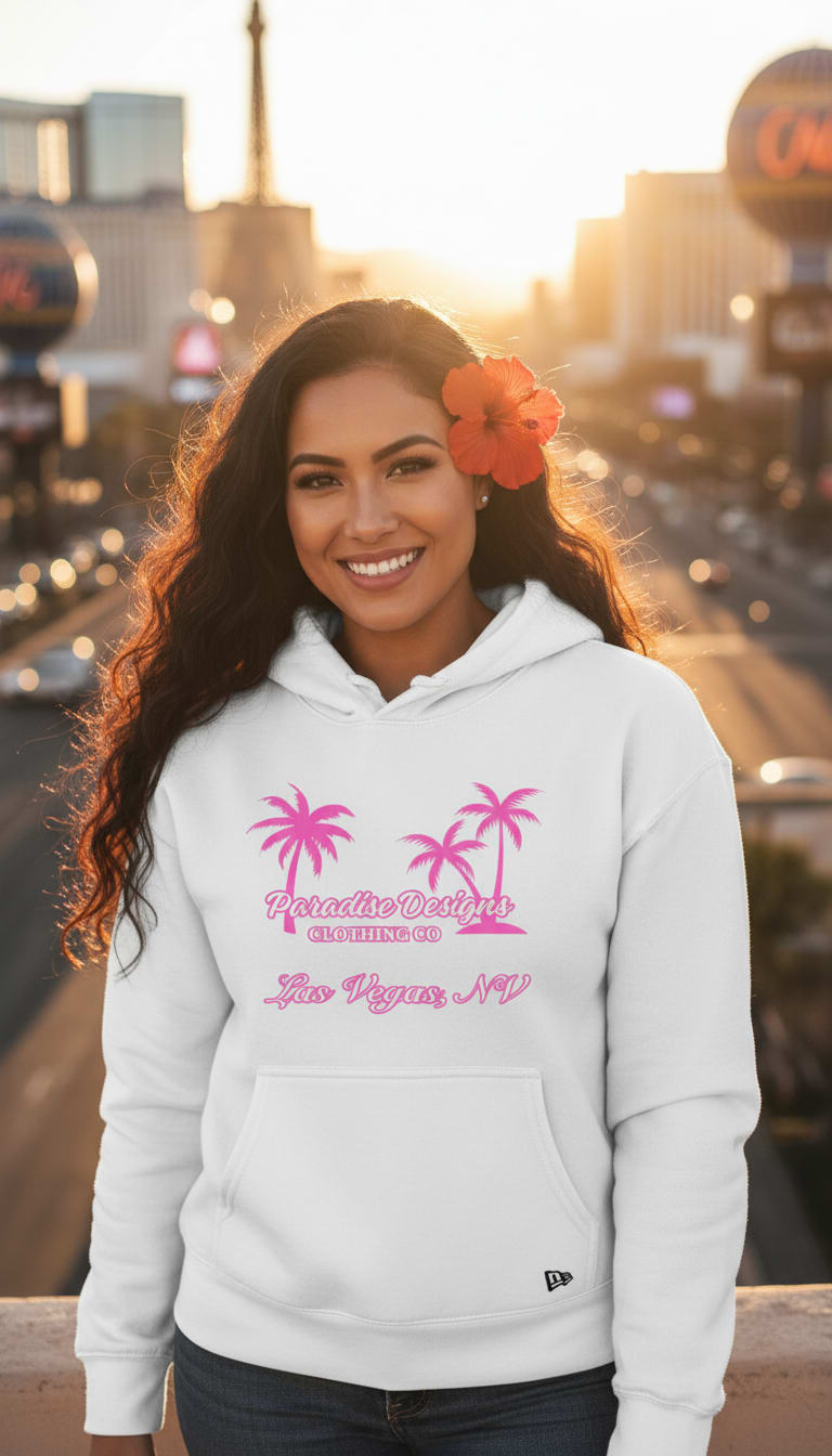 Las Vegas Hoodie ~ Women's Paradise Pink