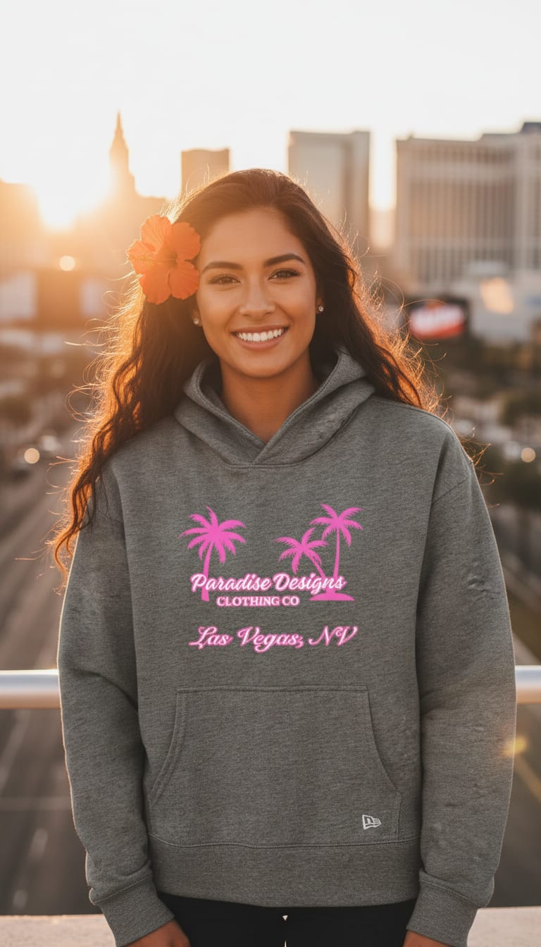 Las Vegas Hoodie ~ Women's Paradise Pink