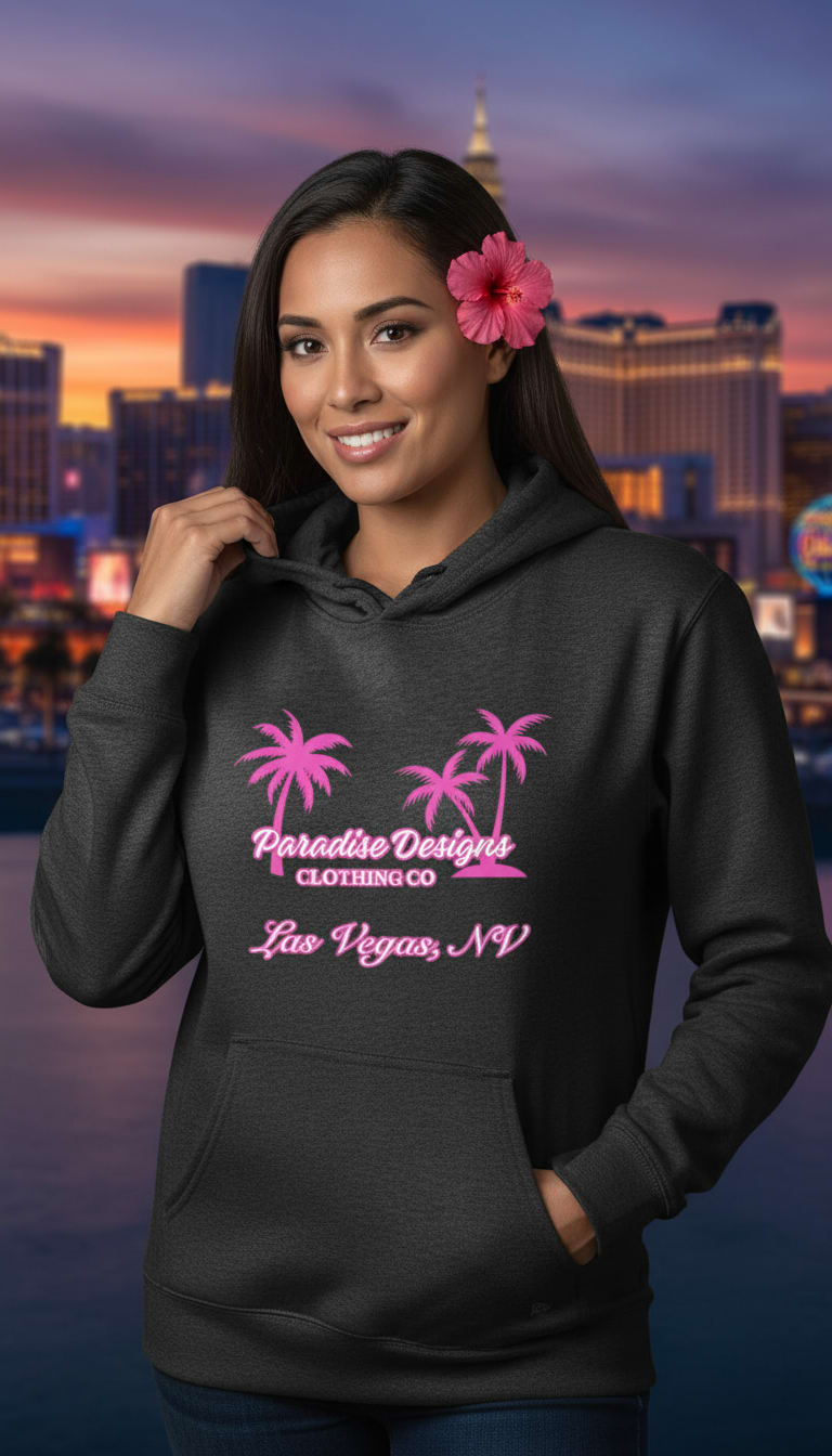 Las Vegas Hoodie ~ Women's Paradise Pink